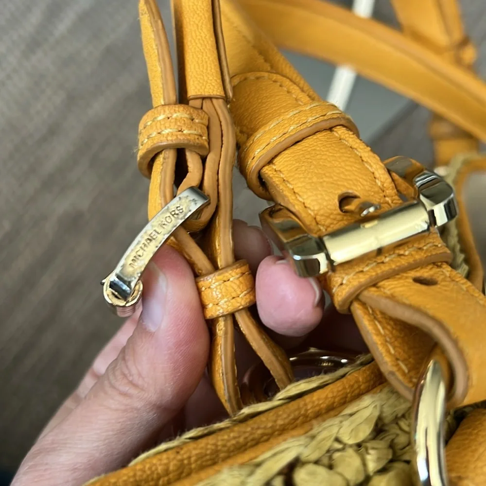 Michael Kors Santorini Woven Straw Tote Bag